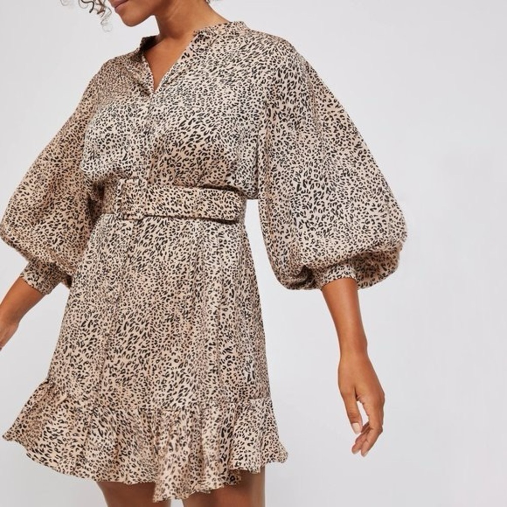 Mare Mare x Anthropologie Cheetah Print Puff Sleeve Dress